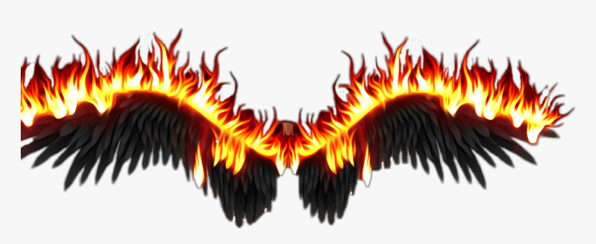 #wings #fire #wingsoffire #firewings #flames #wingssticker - Black Wings Fire Png, Transparent Png, Free Download