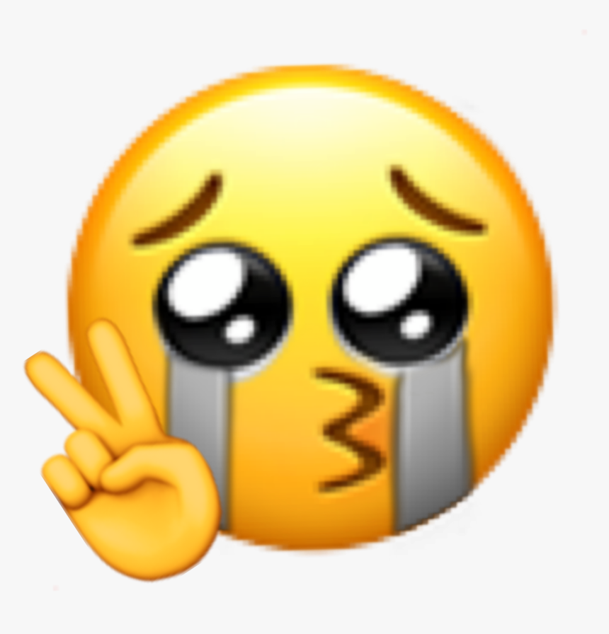 #mirror #emoji #peace #iphone #emojiiphone #iphone - Emoji Crying Peace Sign, HD Png Download, Free Download