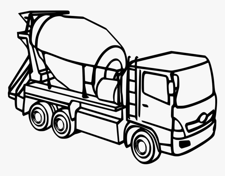 Color Page Concrete Truck, HD Png Download, Free Download