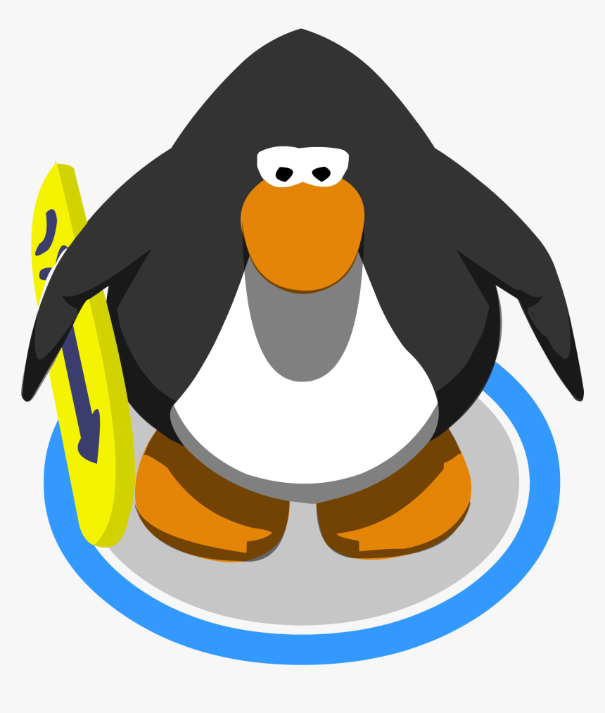 Yellow Arrow Wakeboard Ig - Club Penguin Penguin Model, HD Png Download, Free Download