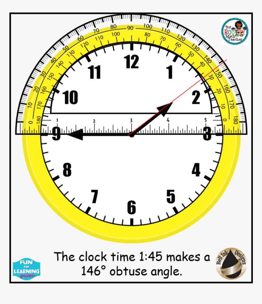 Download Custom Add Name Clock Large Wall Clock Clipart - Protractor On A Clock, HD Png Download, Free Download