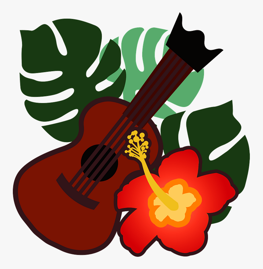 Ukulele Hibiscus Hawaii Clipart, HD Png Download, Free Download