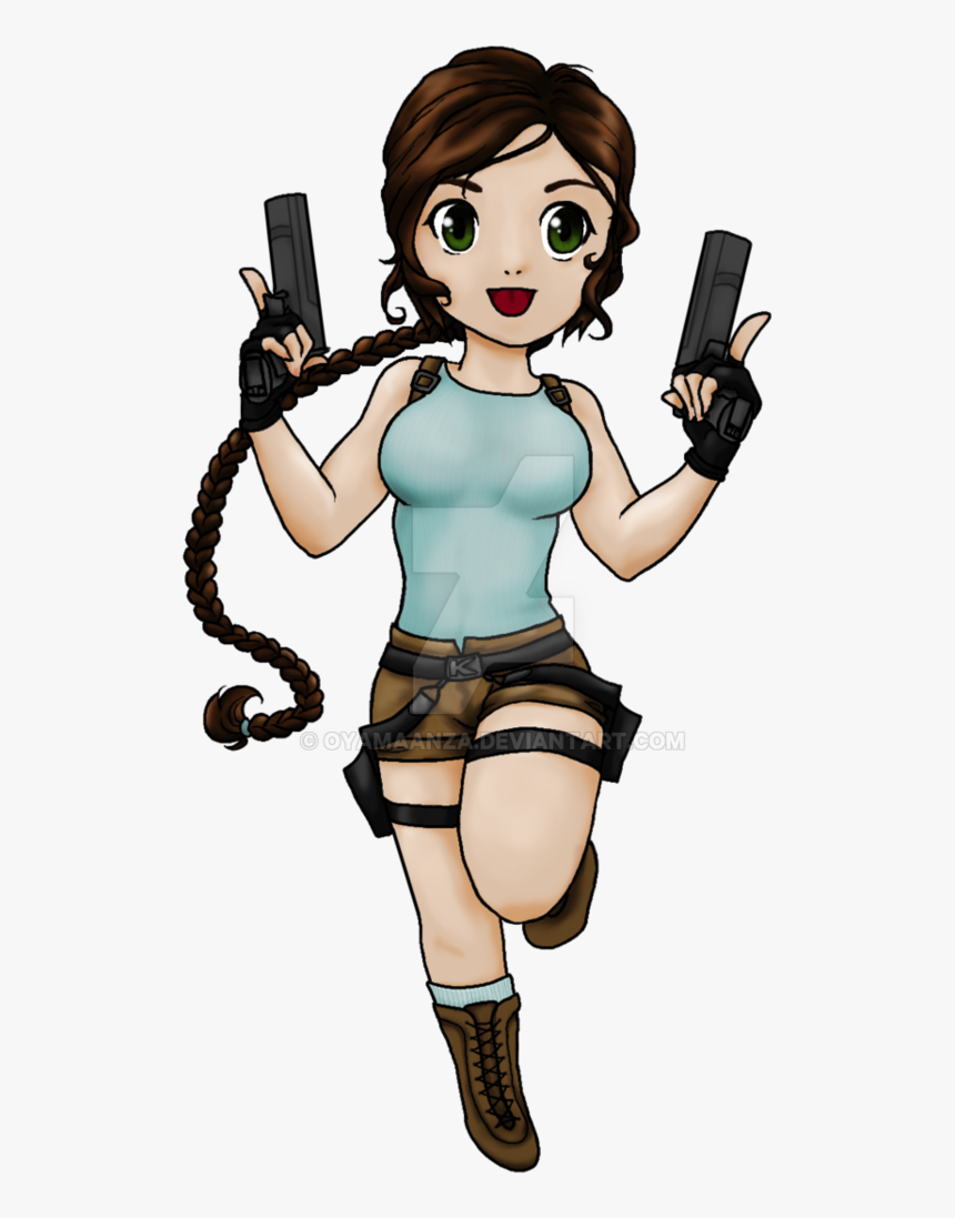 “lara Croft Chibi Commission By Oyamaanza - Lara Croft Chibi, HD Png Download, Free Download