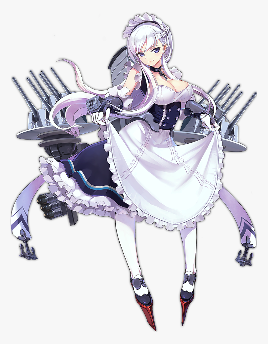 1girl Anchor Apron Apron Lift Azur Lane Bangs Bare - Hms Belfast Azur Lane, HD Png Download, Free Download