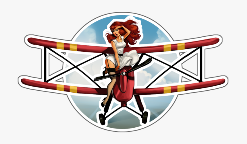 Airplane Pin-up Girl Logo Aircraft - Pin Up Airplane Logo, HD Png Download, Free Download