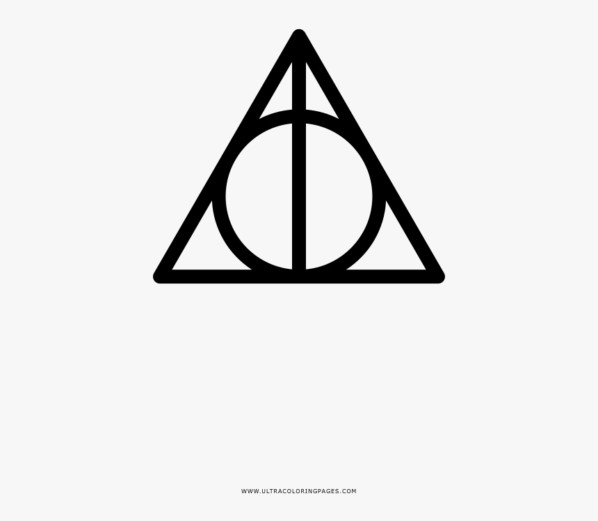 Deathly Hallows Coloring Page - Deathly Hallows Symbol Png, Transparent Png, Free Download