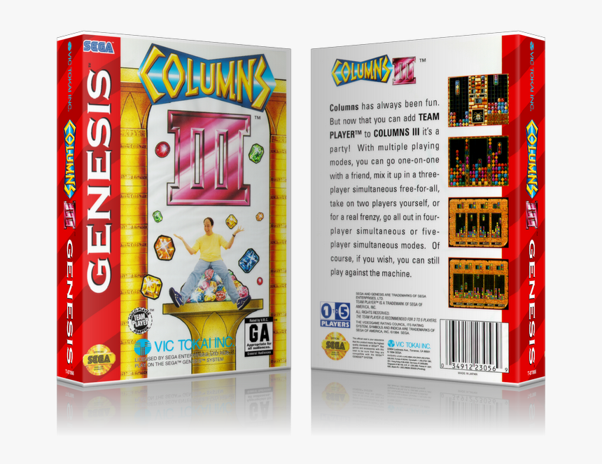 Sega Genesis Columns Iii Sega Megadrive Replacement - Columns Iii Revenge Of Columns Sega Genesis, HD Png Download, Free Download