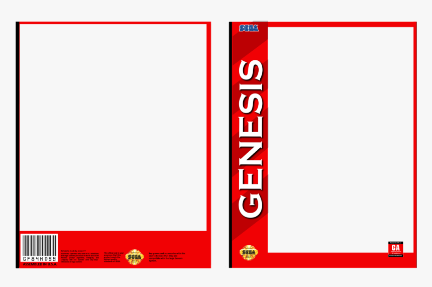 Sega Genesis Game Box Template , Png Download - Sega Genesis Box Art Template, Transparent Png, Free Download