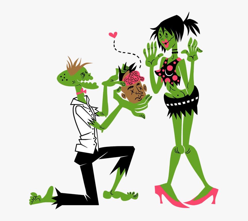 Art Courtesy Of Http - Zombies In Love, HD Png Download, Free Download
