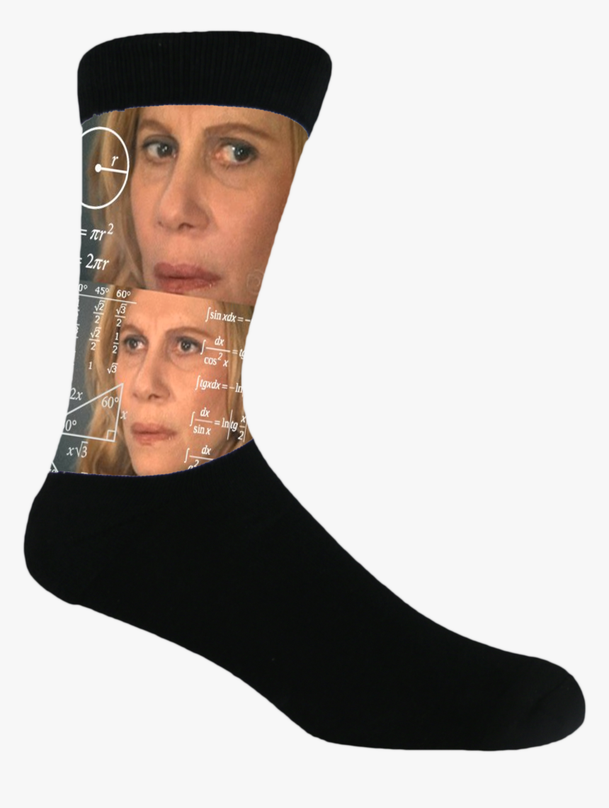Confused Math Lady Meme Png - Sock, Transparent Png, Free Download