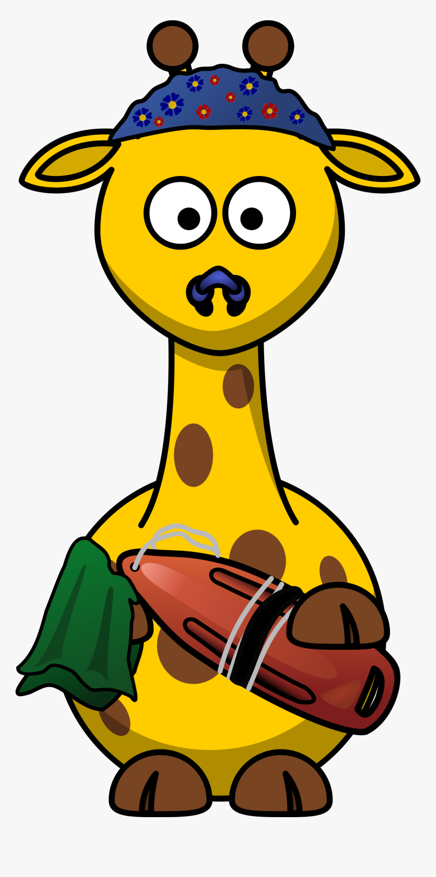 Swimmer Big Image Png - Clipart Cartoon Animals Giraffe, Transparent Png, Free Download