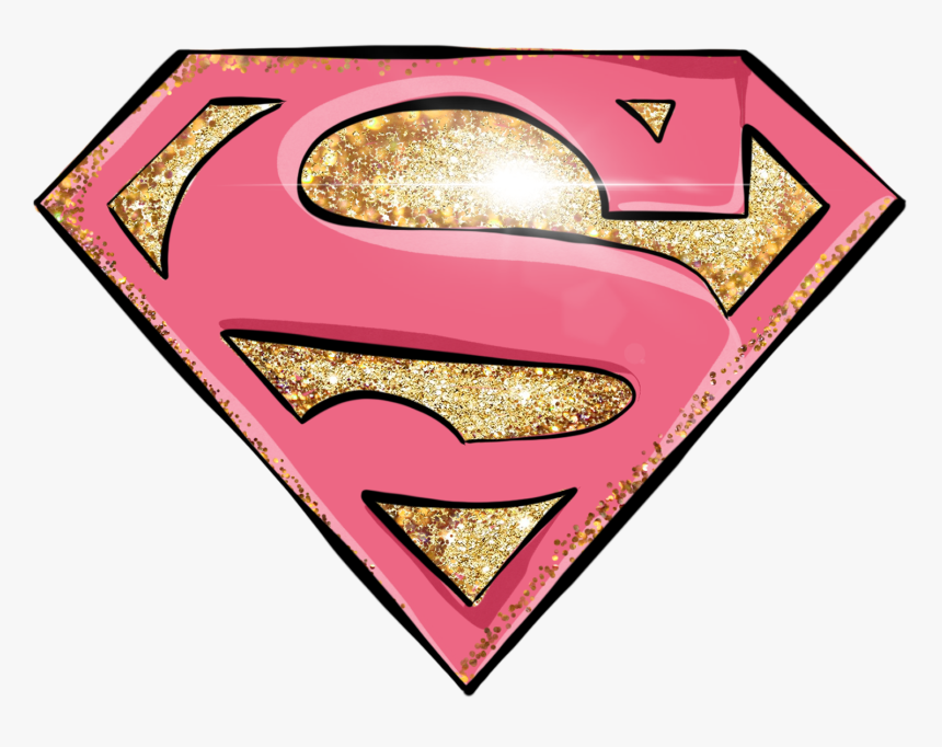 #supergirl #logo #pink #s #goldglitter #sparkles #supermom - Superman, HD Png Download, Free Download