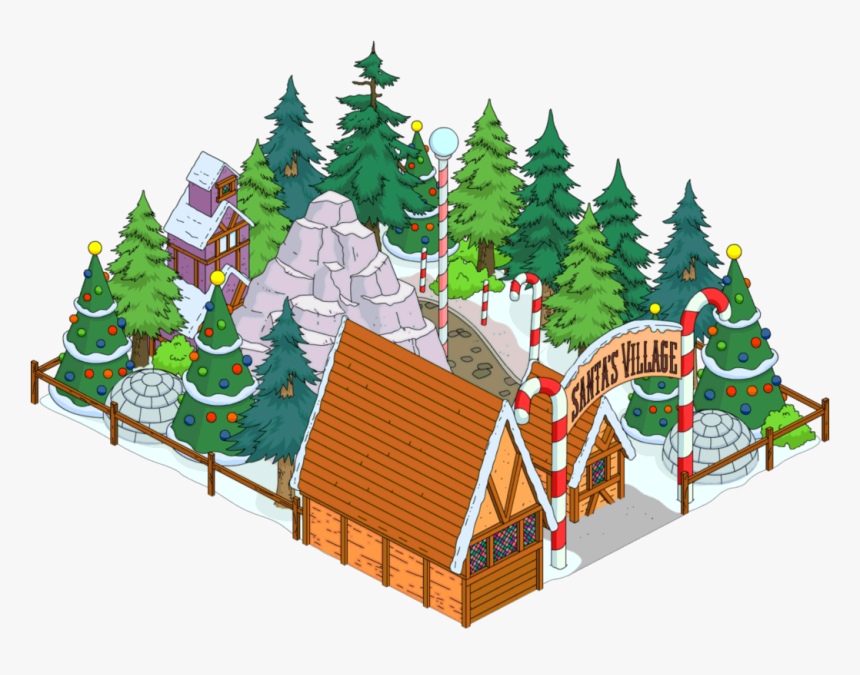 Christmas Village Png Clipart - Santa Christmas Village Simpsons, Transparent Png, Free Download