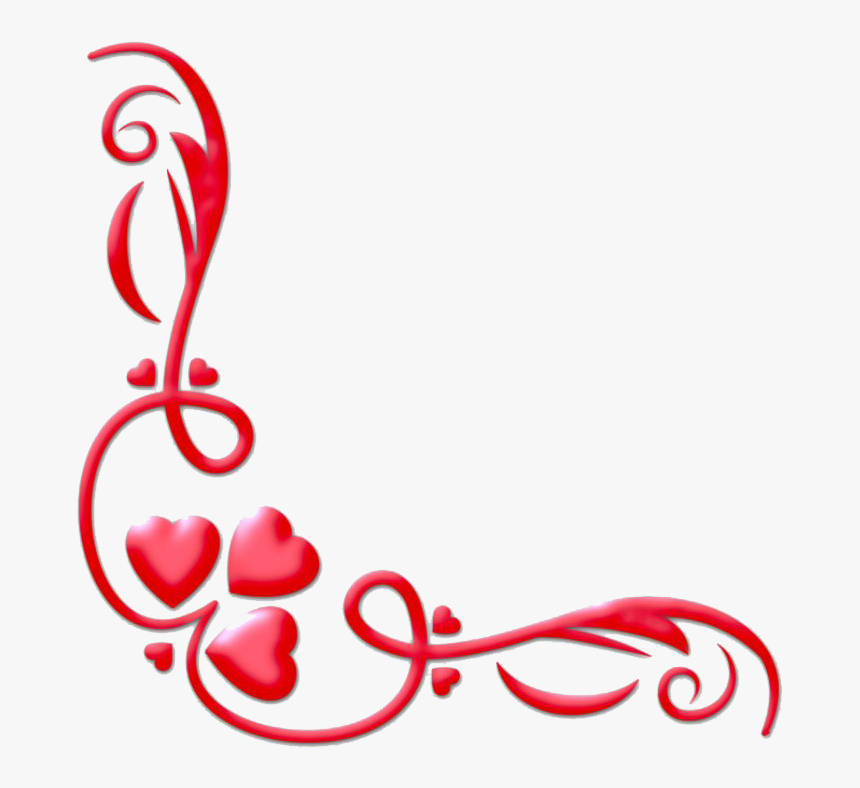 Heart Valentines Day Border Png Image - Valentines Corner Png, Transparent Png, Free Download