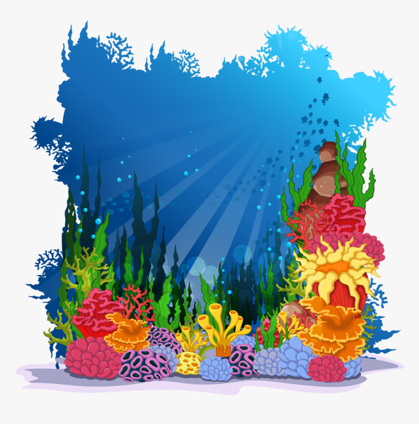 Clipart Free Stock Drawing Scenery Underwater - Clipart Of Underwater Scenery, HD Png Download, Free Download