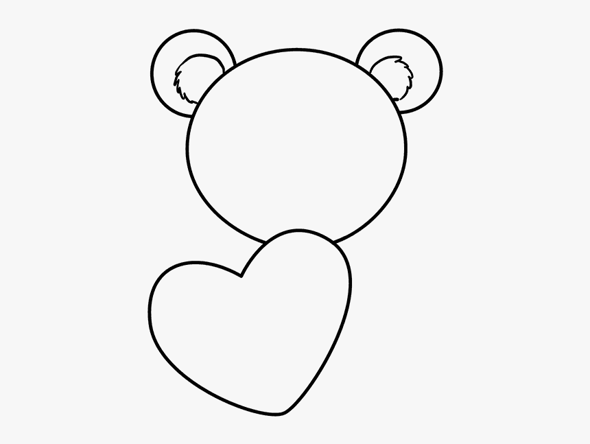 Pencils Drawing Love Heart Transparent Png Clipart - Easy Drawing Of A Teddy Bear, Png Download, Free Download