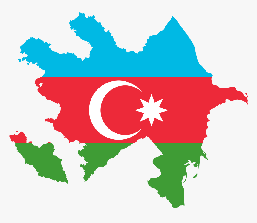 Azerbaijan Map Flag Clip Arts - Azerbaijan Flag Map, HD Png Download, Free Download