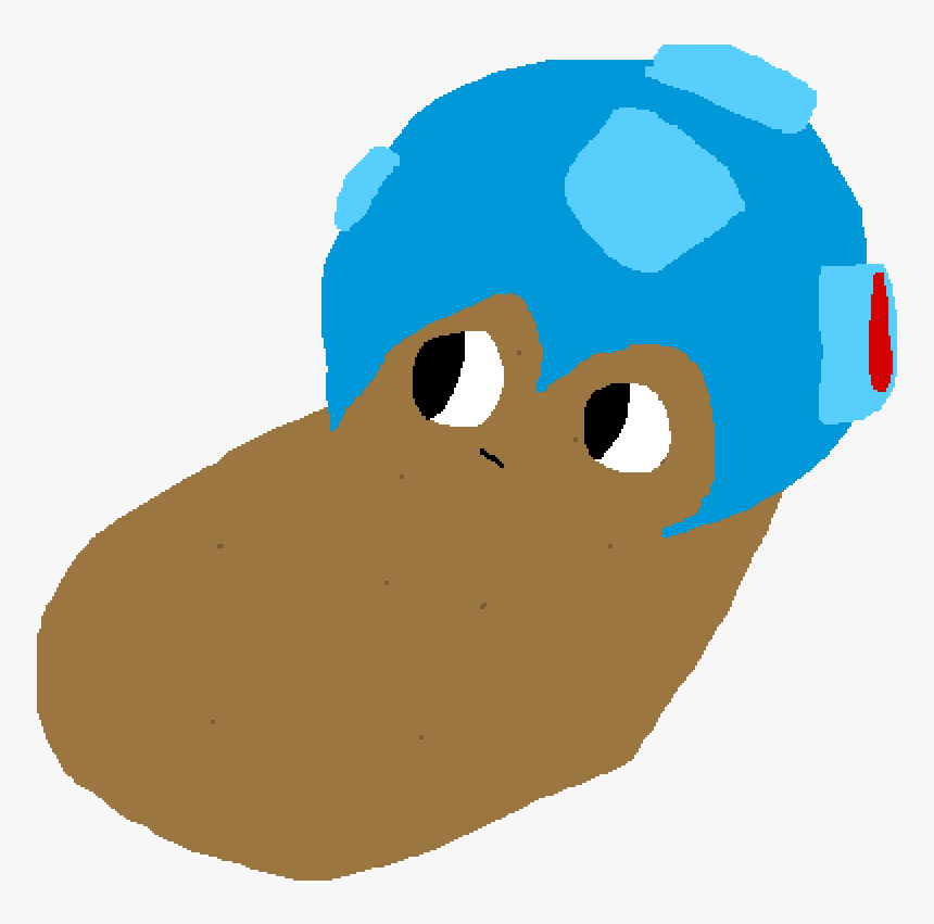 Very Weird Drawing A Potato With A Megaman Helmet - Illustration, HD Png Download, Free Download
