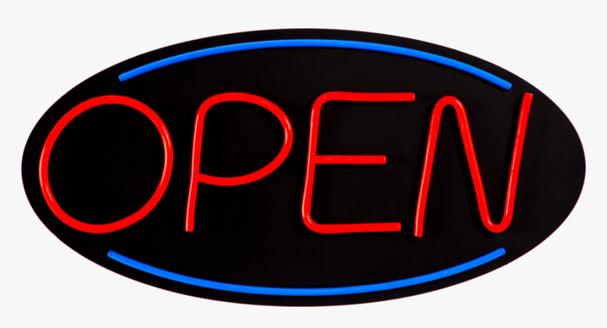 Oval Red & Blue Led Open Sign With 8 Modes And 10 Speed - Neon, HD Png Download, Free Download