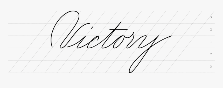 Spencerian Guide Write Victory In Spencerian Script - Line Art, HD Png Download, Free Download