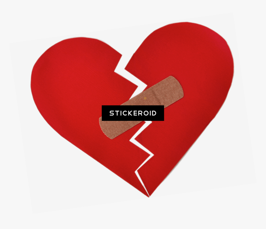 Broken Heart With Bandaid , Png Download - Heart, Transparent Png, Free Download