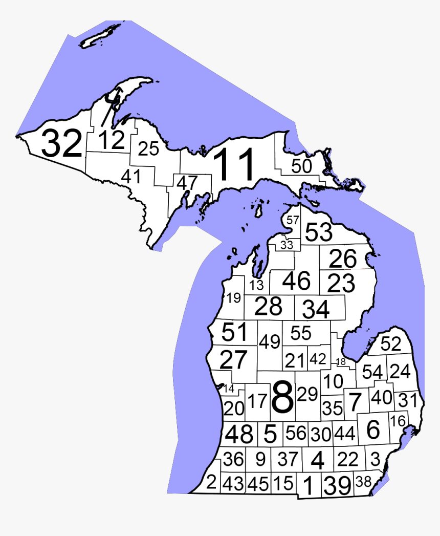 Michigan Judicial Circuit Map - Michigan Circuit Courts, HD Png Download, Free Download