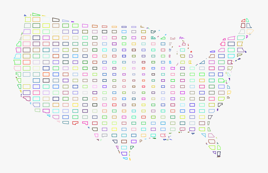 United States Map Grid Design Ii Prismatic - Art, HD Png Download, Free Download