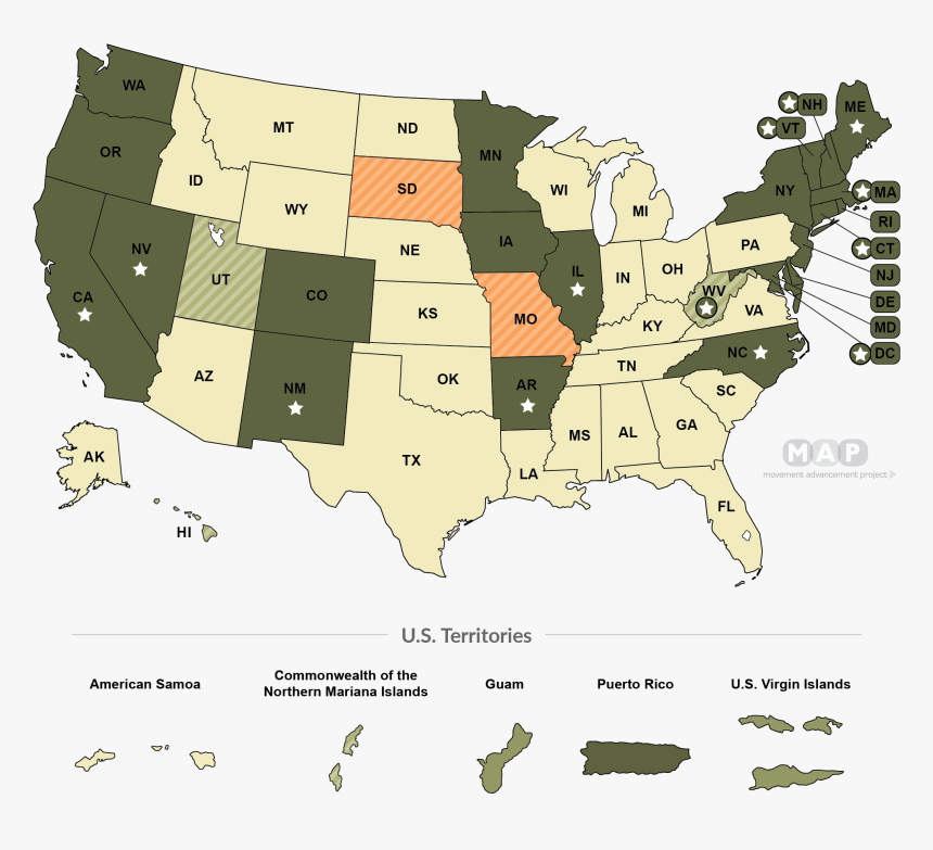 United States Map - Gay Panic Defense Map, HD Png Download, Free Download