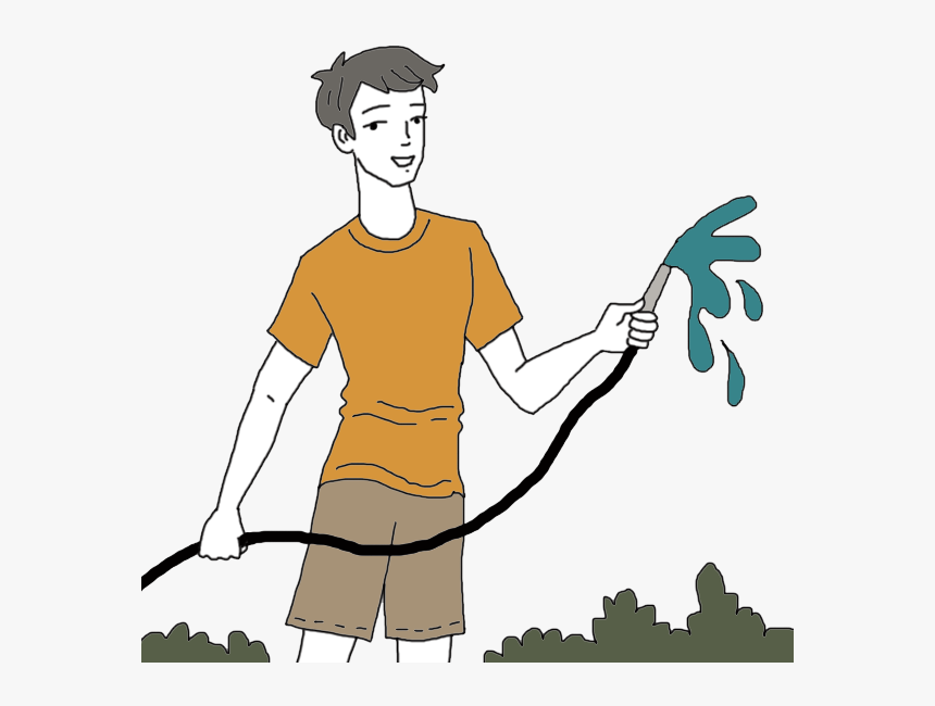 Garden Hose Dream Meaning - Person Holding A Hose, HD Png Download, Free Download