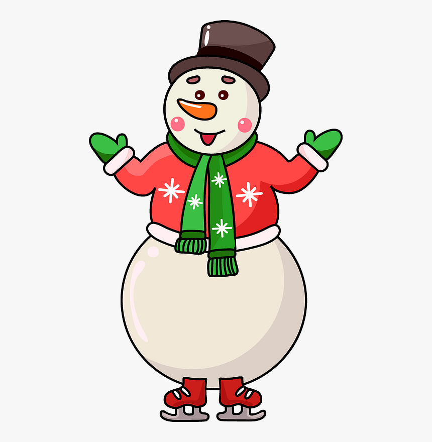 Christmas Snowman Clipart - Cartoon, HD Png Download, Free Download