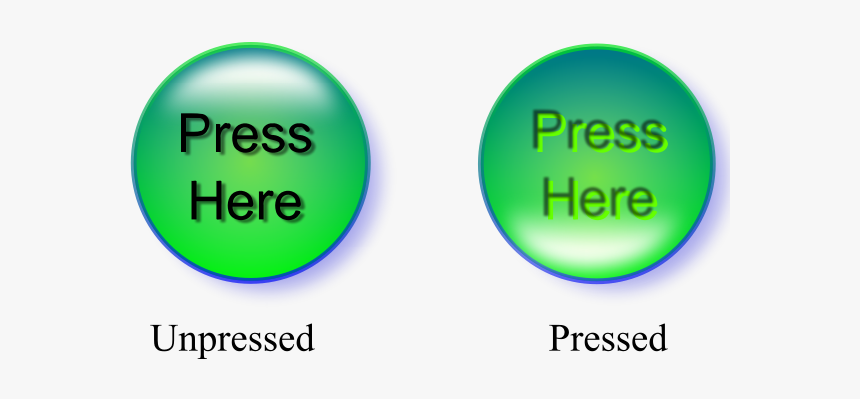 Unpressed And Pressed Button - Pressed Button, HD Png Download, Free Download