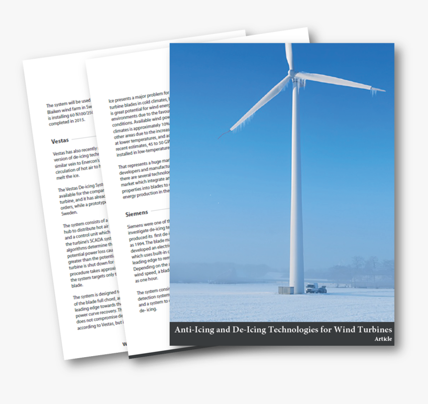 Anti Icing And De Icing Technologies For Wind Turbines - Wind Turbine, HD Png Download, Free Download