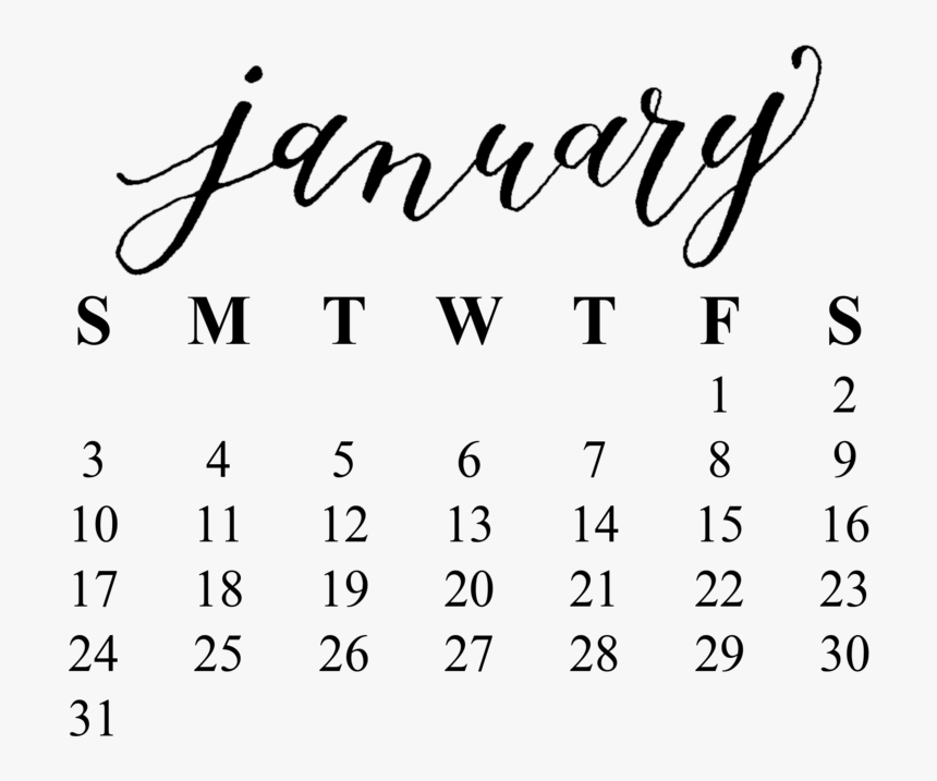 January Png Transparent - January Png Calendar, Png Download, Free Download