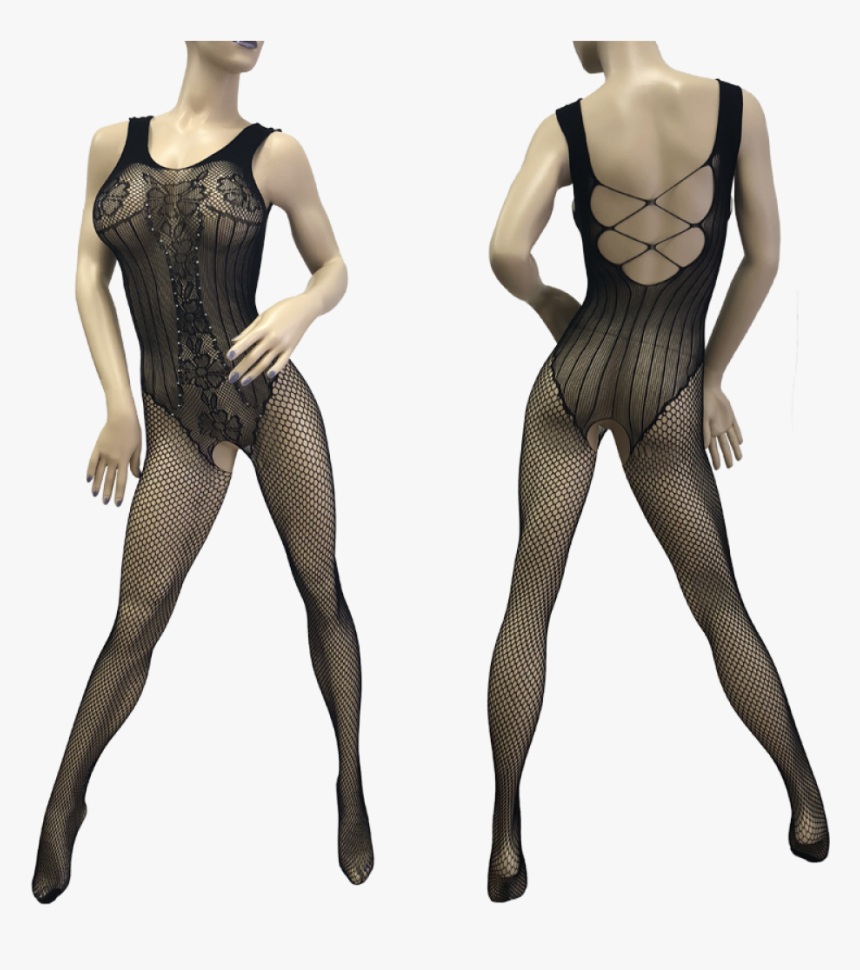 Selina Sexy Diamond Crotchless Floral Fishnet Bodystocking - Tights, HD Png Download, Free Download