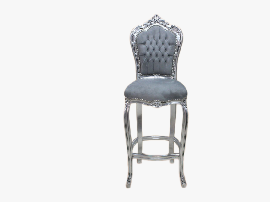 Bar Chair Silver Frame, Grey Velvet - Chair, HD Png Download, Free Download