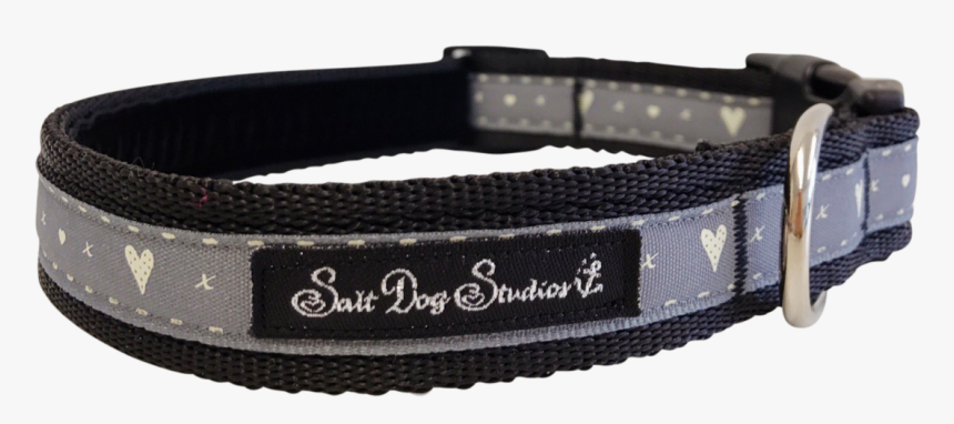Black Hearts And Kisses Ribbon Dog Collar - Belt, HD Png Download, Free Download