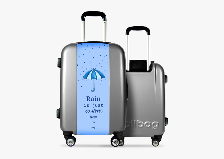 Grey Suitcase Rain And Confetti - Jamaica Flag Luggage, HD Png Download, Free Download