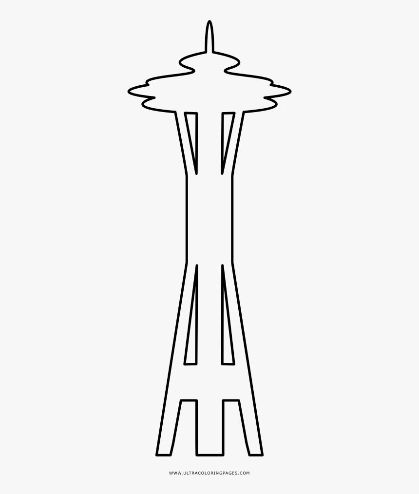 Space Needle Coloring Page - Drawing, HD Png Download, Free Download