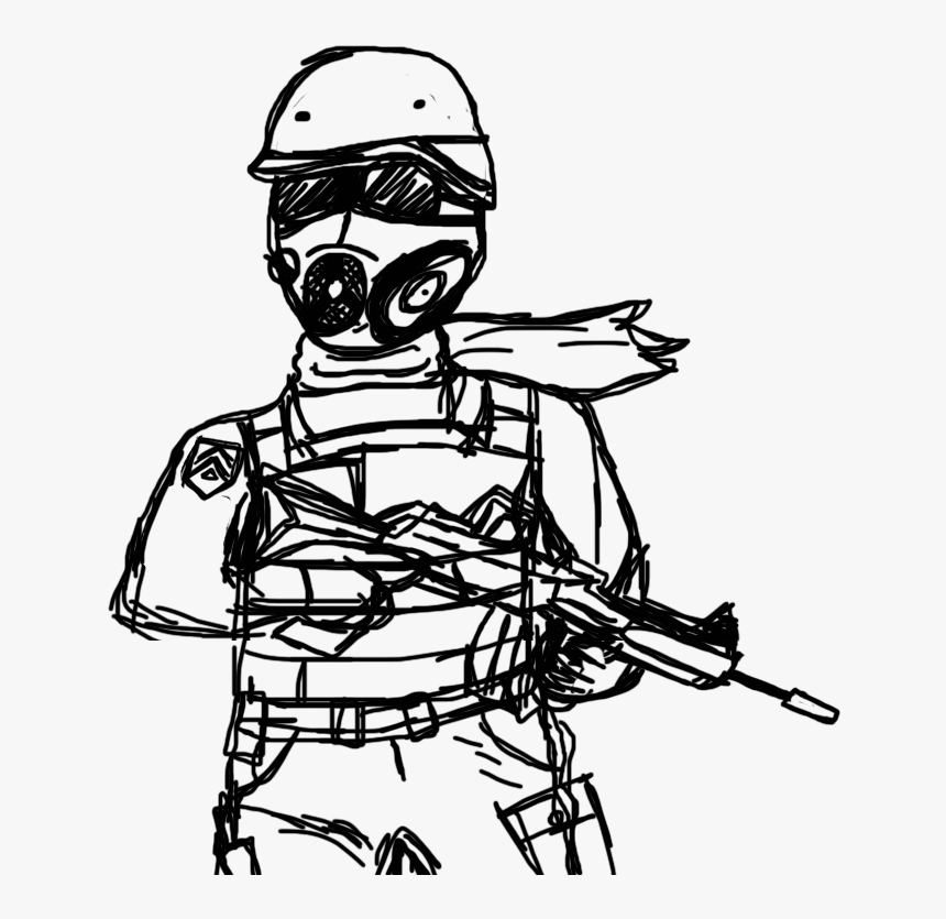 Drawn Snipers Swat - Easy Swat Drawing, HD Png Download, Free Download