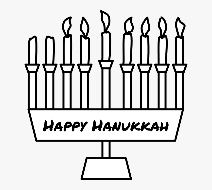 Menorah, Happy Hanukkah Writing, Sixth Night Candle - Cylinder, HD Png Download, Free Download