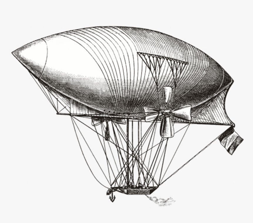 Airship Drawing Realistic - Дирижабль Старинный, HD Png Download, Free Download