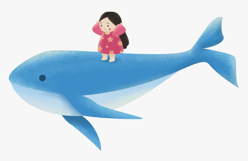 Blue Whale Play Little Girl Png And Psd - Killer Whale, Transparent Png, Free Download