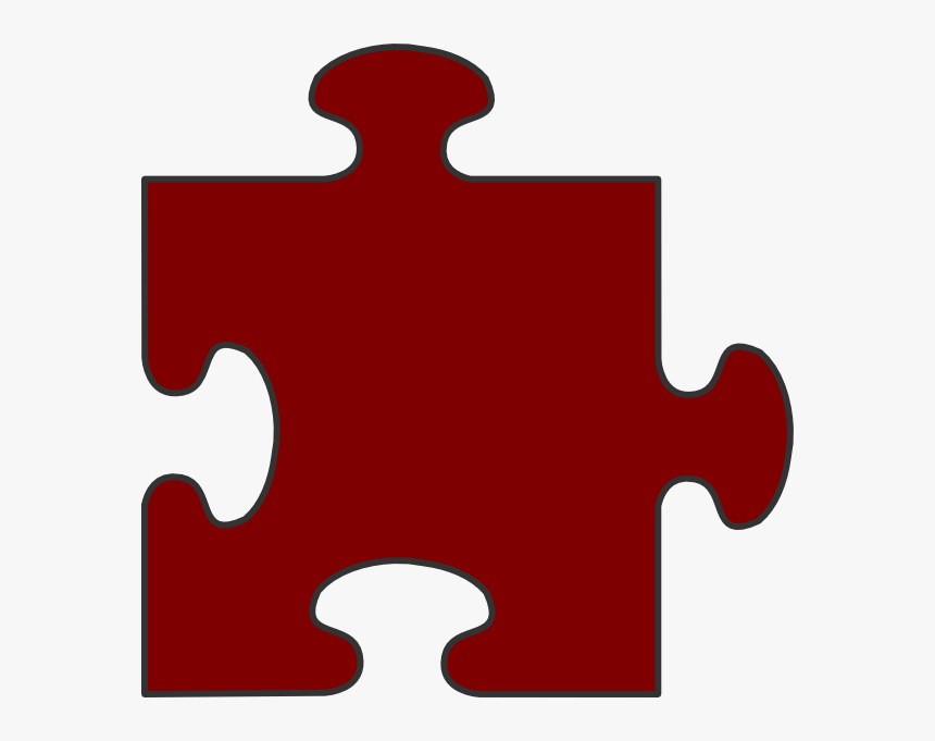 Maroon Cliparts Border - Puzzle Pieces Clipart Maroon, HD Png Download, Free Download
