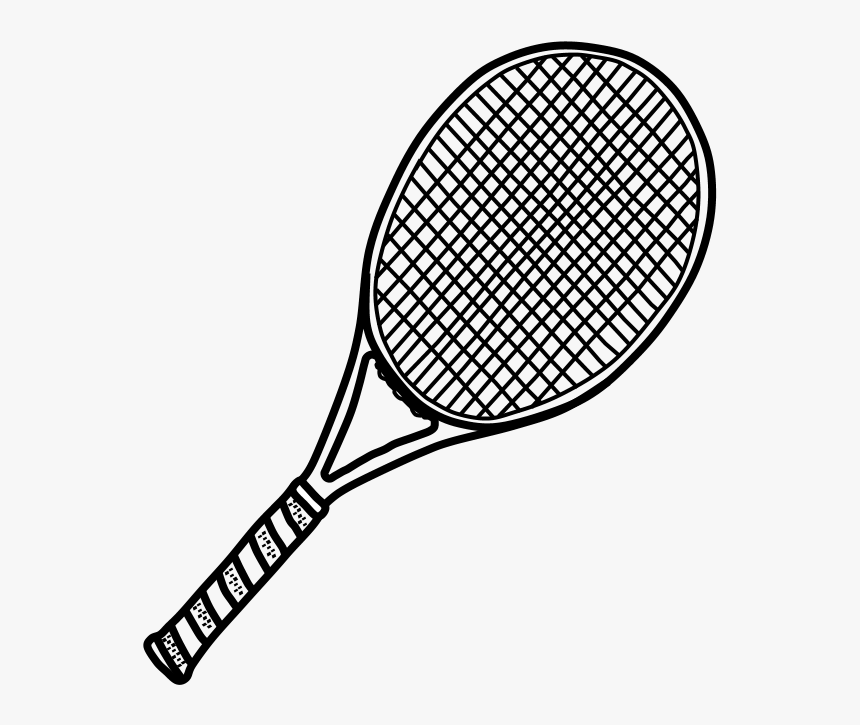 Tennis Racket, Black And White - Tennis Racket Black And White Png, Transparent Png, Free Download