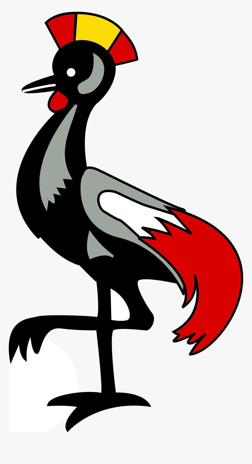 Grey Crowned Crane Clip Arts - Crested Crane Uganda Flag, HD Png Download, Free Download
