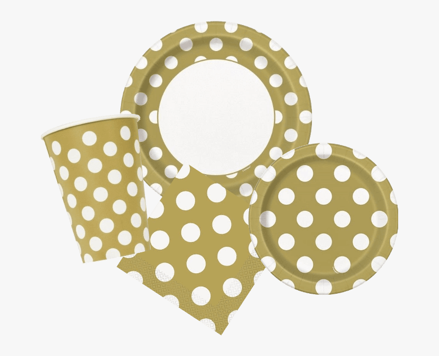 8 50th Anniversary Gold Dots Paper Plates , Png Download - Plate, Transparent Png, Free Download