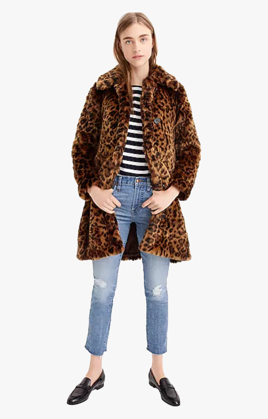 Leopard Jacket 2 - J Crew Leopard Coat, HD Png Download, Free Download