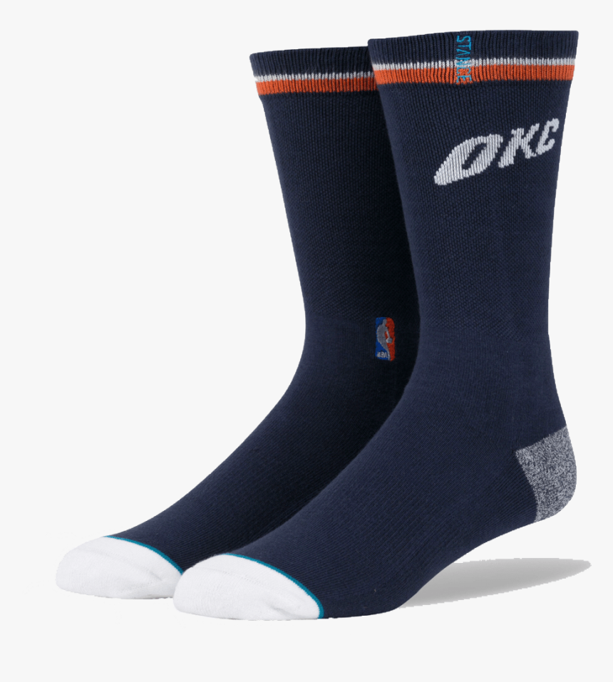 Okc Thunder Stance Nba Casual Logo Socks Navy - Sock, HD Png Download, Free Download
