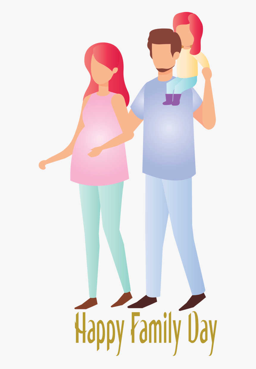 Transparent Family Day Standing Cartoon Gesture For - Illustration, HD Png Download, Free Download