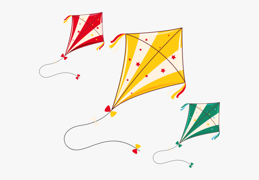 Transparent Makar Sankranti Line Kite For Happy Makar - Colorful Kite Png, Png Download, Free Download